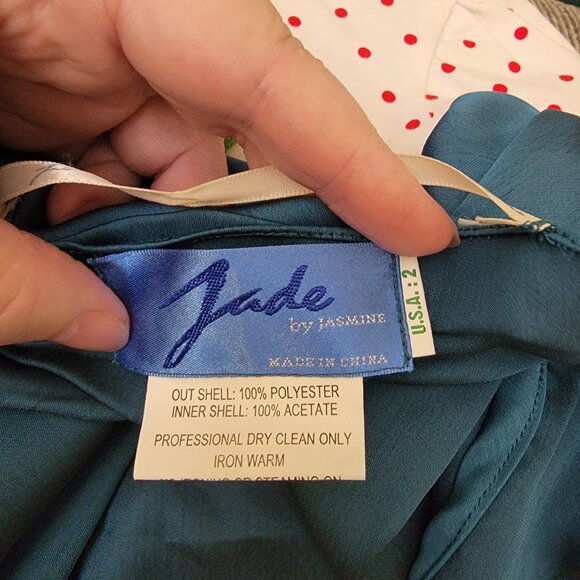 Jade by Jasmine J185068 Teal Lace A-Line Mother of the Bride, Size 2, $199 - Picture 7 of 9